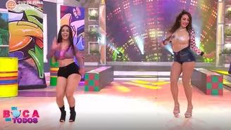 Angye Zapata de Agua Bella y Nancy Castelo, exintegrante, se enfrentaron bailando Pasito tun tun.