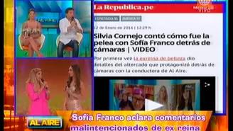 	Sof&iacute;a Franco habl&oacute; sobre Silvia Cornejo.
