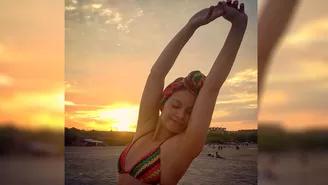 	Cindy Díaz disfruta así de sus vacaciones en la playa.