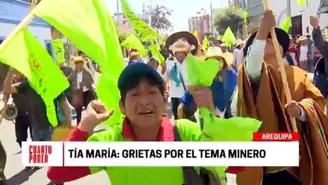 Pobladores se enfrentaron en corso del aniversario de Arequipa por Tía María