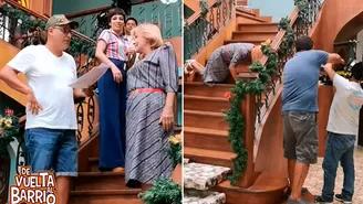 	De vuelta al barrio: así se grabó la caída de Mamá Rosa por las escaleras. 