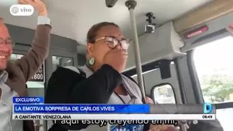 Venezolana que cantaba en buses de Lima recibió emotiva sorpresa de Carlos Vives