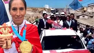 Gladys Tejeda recibió calurosa bienvenida en Junín tras ganar medalla de oro