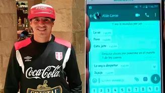 	Selección peruana: Aldo Corzo sorprendió con este mensaje en WhatsApp.
