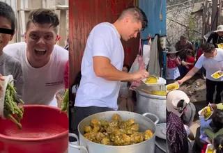 Ignacio Baladán cocinó para pequeños de un asentamiento humano por el 'Día del niño'