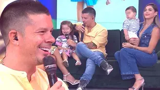 Mario Hart recibió sorpresa de sus hijos Lara y Marito Junior en vivo