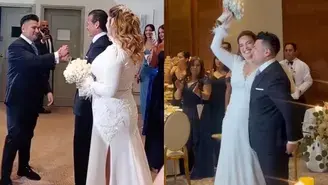 Cassandra Sánchez y Deyvis Orosco se casaron por civil. (@riclatorrez / @valepiazzav)