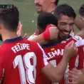 Luis Suárez marcó golazo de tiro libre en el duelo del Atlético de Madrid ante Cádiz