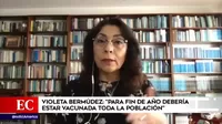 Violeta Bermúdez: "Para fin de año debería estar vacunada toda la ciudadanía"