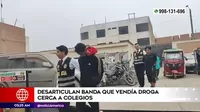 Carabayllo: Policía desarticuló banda que vendía droga cerca de colegios