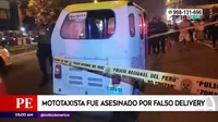 Comas: Mototaxista asesinado a balazos por falso delivery