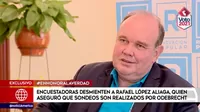 Encuestadoras desmienten a Rafael López Aliaga, quien aseguró que sondeos son realizados por Odebrecht