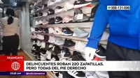 Huancayo: Ladrones robaron 220 zapatillas solo del pie derecho