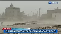 Ica: Fuertes vientos y oleaje en Paracas y Pisco