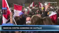 Manifestantes contra Pedro Castillo se desplazaron por las calles del Centro de Lima