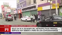 Metropolitano: Usuarios de Chorrillos recurren a taxis colectivos para transportarse