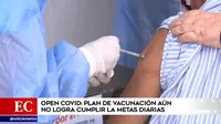 Open COVID: Plan de vacunación aún no logra cumplir las metas diarias 