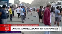 Transportistas de carga se enfrentaron a la Policía tras bloquear la carretera hacia Canta