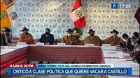 Premier Aníbal Torres criticó a clase política que quiere vacar a presidente Castillo 