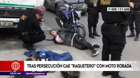 San Juan de Lurigancho: Cae raquetero con moto robada tras persecución