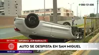 San Miguel: Auto se despista e invade ciclovía