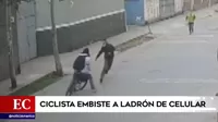 Surquillo: Ciclista embiste a ladrón de celular