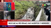 Carretera Central: Más de 10 muertos y 25 heridos deja hasta el momento accidente de bus interprovincial en el río Rímac