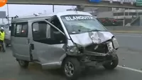 El Agustino: Choque de minivans dejó cinco heridos en la Vía Evitamiento