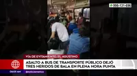 El Agustino: Tres heridos de bala tras asalto a pasajeros de bus