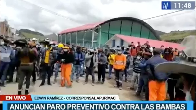 Challhuahuacho en paro preventivo contra el gobierno y Las Bambas