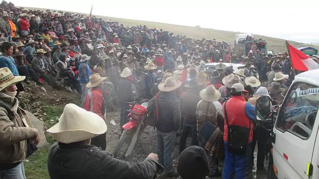 Protesta en Las Bambas. Foto: Red Muqui