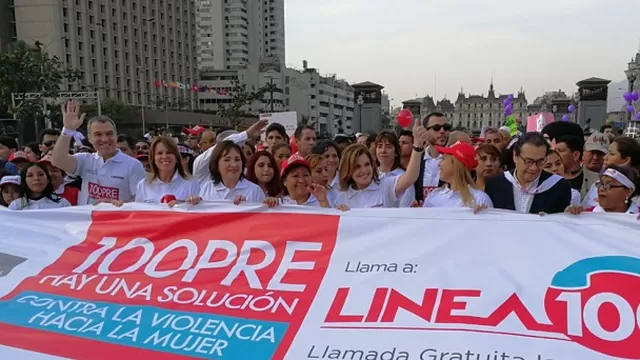 Gabinete participa en marcha contra el maltrato a la mujer / Foto: Andina
