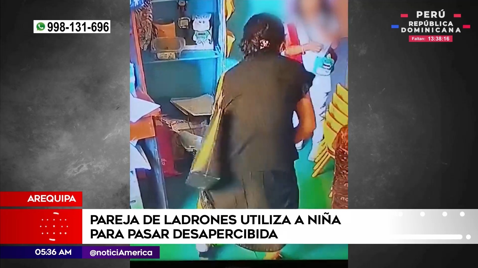 Pareja utiliza a niña para robar en Arequipa. Foto: América Noticias