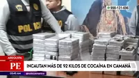 Arequipa: Policía incautó más de 92 kilos de cocaína en Camaná