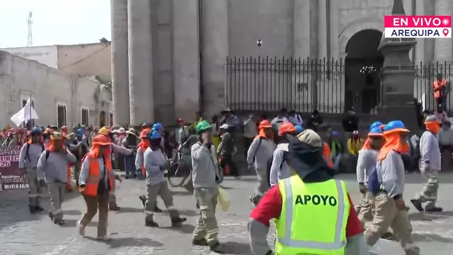 Arequipa: Trabajadores de construcción civil realizan marcha para exigir mejoras laborales