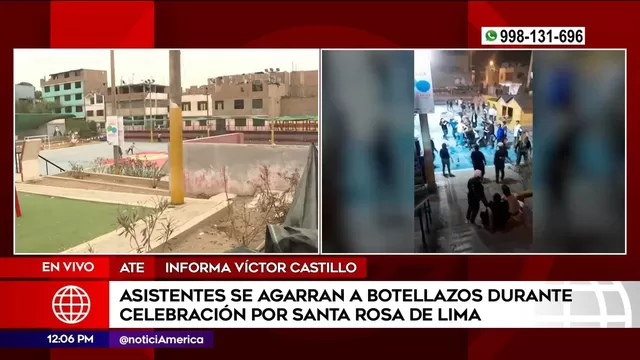 Ate: Asistentes a fiesta por Santa Rosa de Lima se agarraron a botellazos 
