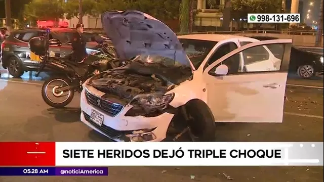 Avenida Javier Prado: Siete heridos tras triple choque 
