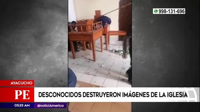 Ayacucho: Desconocidos destruyeron imágenes de iglesia