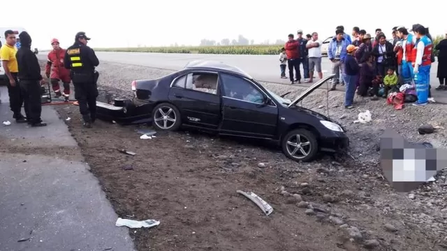 Accidente automovilístico en Pativilca. Foto: @ClaudioVargasTV