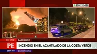 Barranco: Bomberos controlaron incendio en acantilado de la Costa Verde