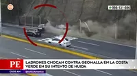 Barranco: Ladrones chocan su auto en geomalla de la Costa Verde en intento de huida