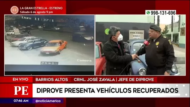 Barrios Altos: Diprove presenta vehículos recuperados