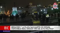 Policía cerró la plaza San Martín ante anuncios de mítines de Pedro Castillo y Keiko Fujimori