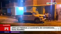 Cajamarca: Pobladores arrojaron piedras a camioneta de congresista Tania Ramírez