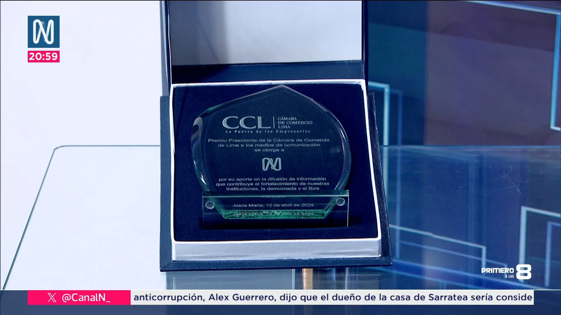 Canal N recibió Premio Presidente de la CCL por su aporte al desarrollo económico
