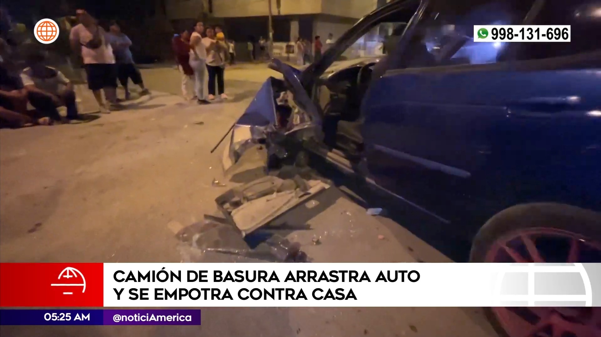 Camión de basura perdió el control en Carabayllo. Foto: América Noticias