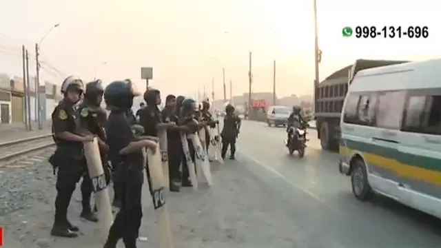 Carretera Central: Policía desbloqueó kilómetro 15 de la vía tras obstrucción de manifestantes