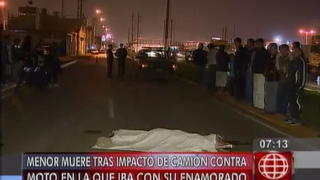 Choque de camión contra una moto dejó una adolescente muerta en el Callao
