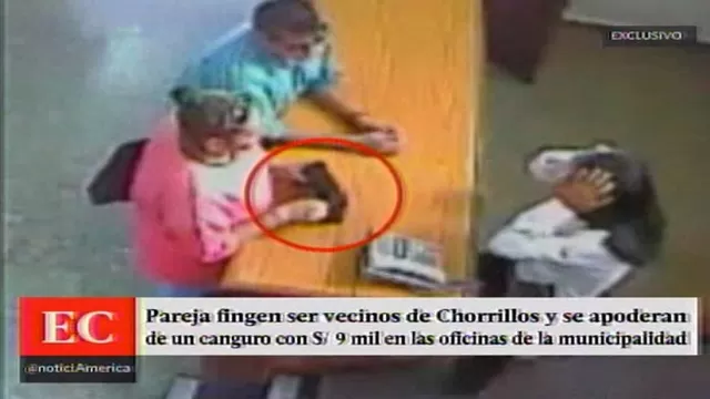 Chorrillos: pareja robó un canguro con S/ 9 mil dentro del municipio