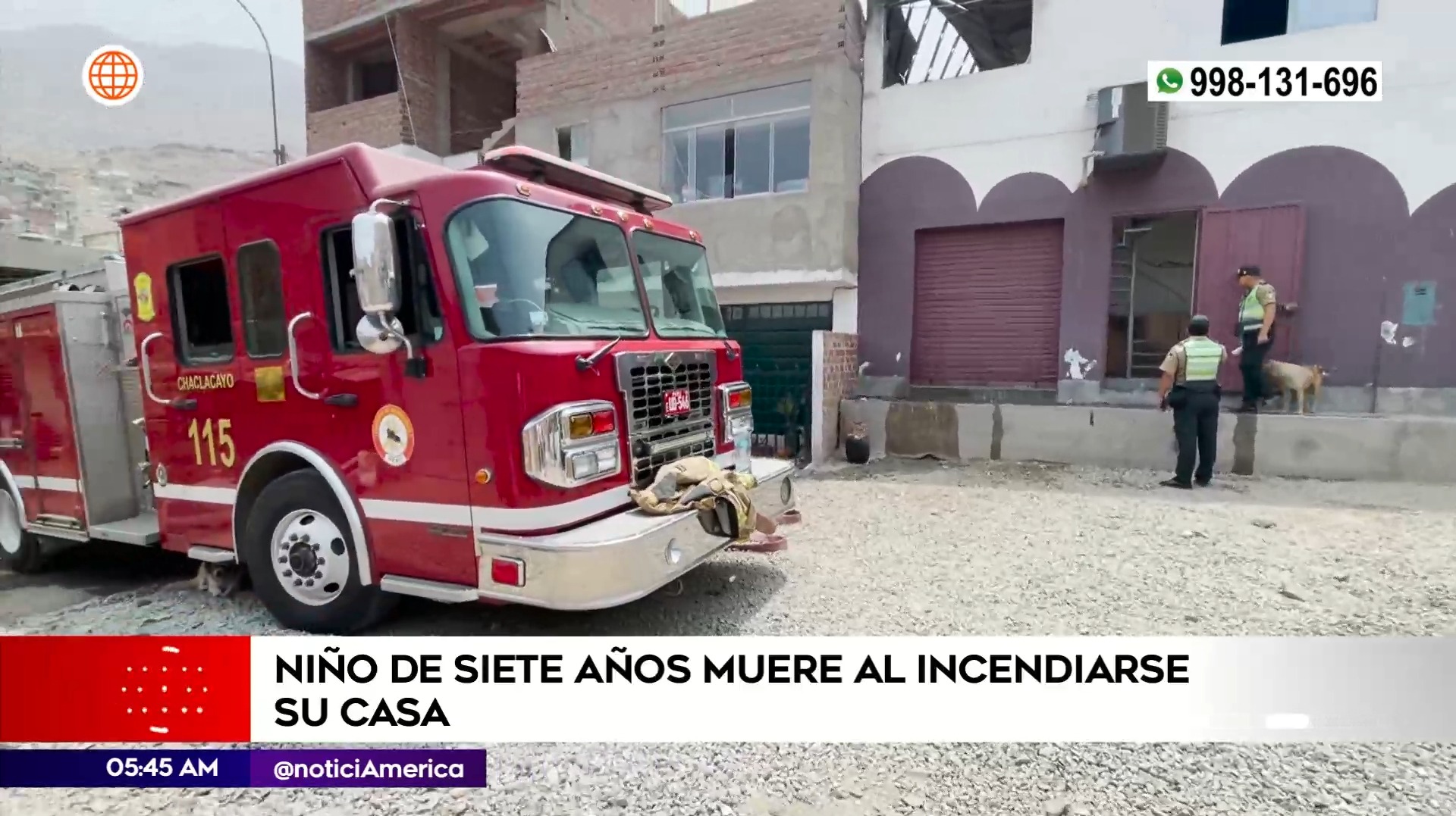Niño murió en incendio en Chosica. Foto: América Noticias